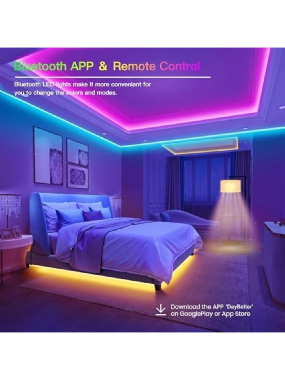 100FT LED Strip Lights, RGB Color Changing Rope Light, Bluetooth App Control - Picture 4 of 6